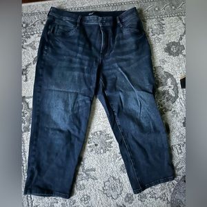 Simple Vera Crop Size 14P Dark Blue Jeans